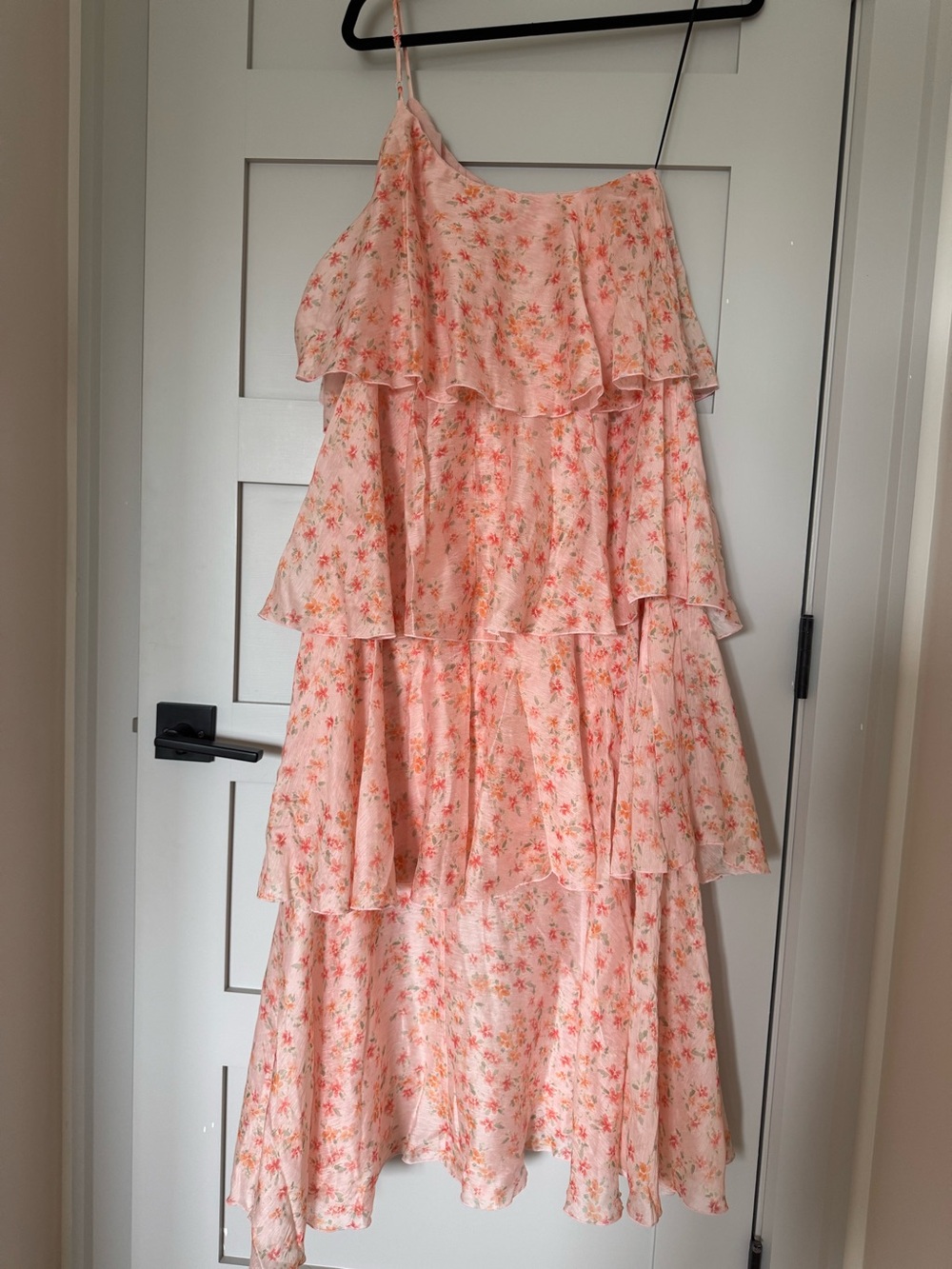 H&M Pink Floral Tiered Ruffle Dress